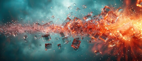 fragmented chaos of the computer world, turning imperfections into intriguing, captivating compositions. Pixelation, broken typography and distortion