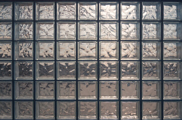 Modern textured glass blocks wall in Valdebebas, Madrid