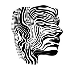 Fototapeta premium Vector images of various silhouettes, abstract designs, and patterns for CNC machines, featuring dynamic human figures, geometric shapes, minimalistic artwork, and creative digital illustrations