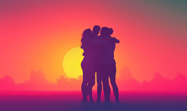 Celebrating marriage equality and diversity lgbtq empowerment with love and inclusion during pride month at sunset gathering