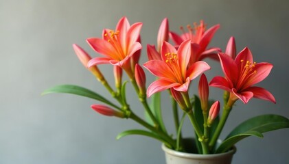 Fototapeta premium Galphimia brasiliensis flowers in a vase with stems and leaves, galphimia brasiliensis, flowers