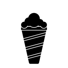 Ice cream big ball in wafer cone, simple flat style, illustration, logo sign symbol pictogram template, for ui or ux isolated on white for mobile app, editable
