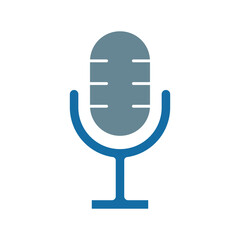 microphone icon, simple flat style, illustration, logo sign symbol pictogram template, for ui or ux isolated on white for mobile app, editable