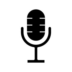 microphone icon, simple flat style, illustration, logo sign symbol pictogram template, for ui or ux isolated on white for mobile app, editable