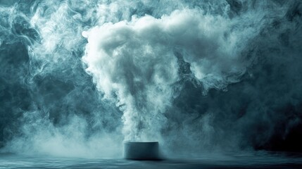 Mystic Smoke Eruption: A Study in Teal and White
