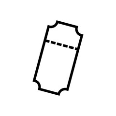 ticket, voucher or coupon icon, simple flat style, illustration, logo sign symbol pictogram template, for ui or ux isolated on white for mobile app, editable