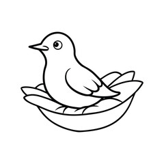 bird is sitting in nest