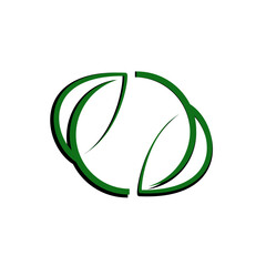 circular leaf icon, simple flat style, illustration, logo sign symbol pictogram template, for ui or ux isolated on white for mobile app, editable