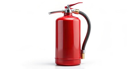 Obraz premium Red Fire Extinguisher on White Background