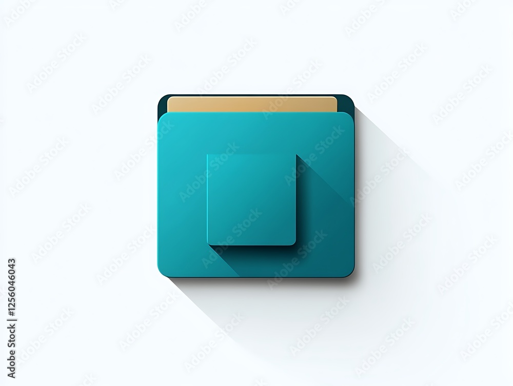 Aufkleber high-detailed file folder vector icon with shadow and highlights on white solid background