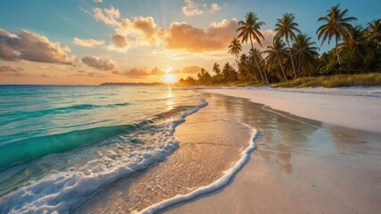 Bright blue sky with scattered white clouds and sunlight shining through in a clear daytime atmosphere