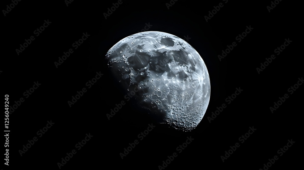Leinwandbilder stunning high definition image of the detailed lunar surface showing the moon s craters ridges and o
