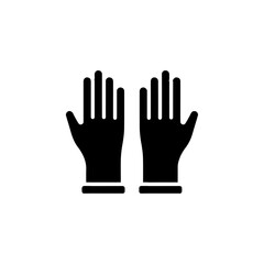 glove icon Flat symbol set outline