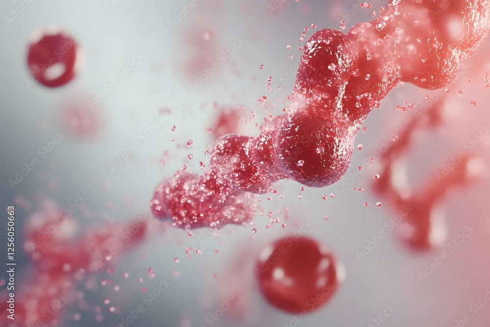 Poster abstract representation of blood cells and fluid dynamics concept