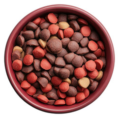 PNG An isolated mixed color dog food in a color dog bowl veterinary vegetable nutrition.