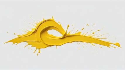 Obraz premium Yellow paint splash in a circular motion