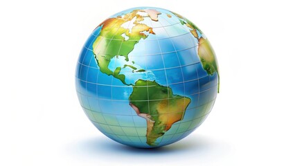 Fototapeta premium Globe, Earth, World, Map, 3D Render