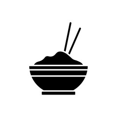 rice bowl icon Flat symbol set outline