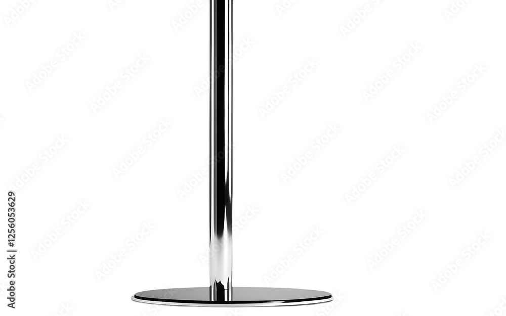 Poster A modern pole dancing pole with a chrome finish, isolated on a empty plain background