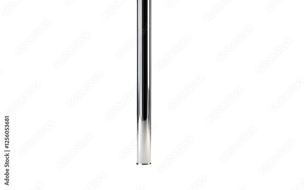 Poster A modern pole dancing pole with a chrome finish, isolated on a empty plain background