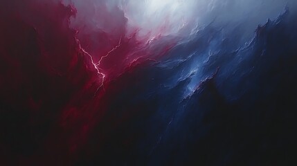 Abstract Dark Fantasy Landscape With Lightning