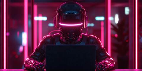 Artificial intelligence robot using laptop