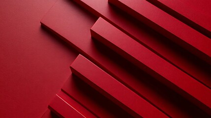 Obraz premium Red geometric shapes, abstract background