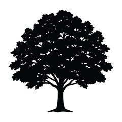 tree vector illustration silhouette.