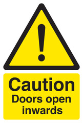 Caution Doors open inwards