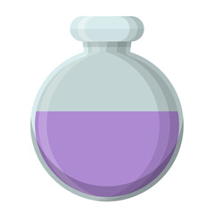 Round Flask with Purple Liquid for Laboratory and Chemistry Applications