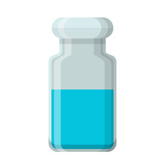 Laboratory Bottle with Blue Liquid for Scientific and Medical Research