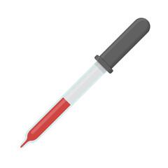 Dropper with Red Liquid illustration for Laboratory and Medical Use
