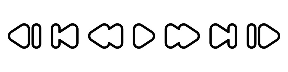 Media player icons collection. Video player icons. Cinema icon.