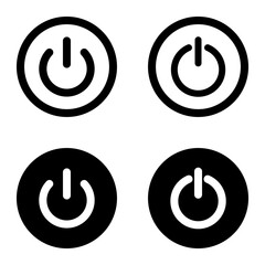 On-off icon. Set of power buttons.