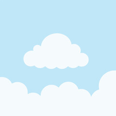 Obraz premium Cartoon white clouds collection on blue background