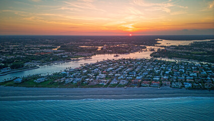 aerial view of Jupiter Inlet from sea