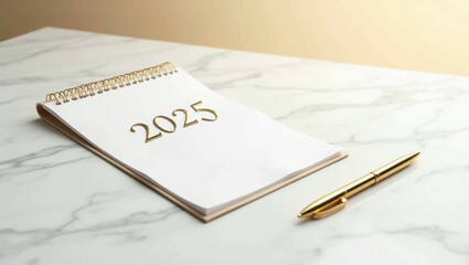 2025 new goals, concept of new year created with generative ai