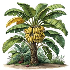 Fototapeta premium banana tree isolated on white