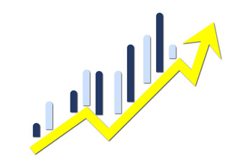 Visualizing Business Growth Upward Trending Arrow Bar Chart for Success Concept