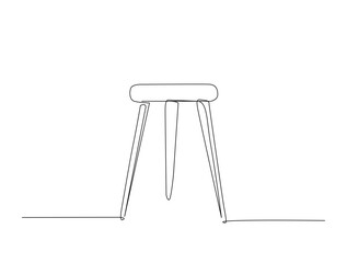 Continuous one line drawing of stool chair. stool in single line draw illustration. Editable stroke.
