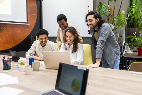 Collaborative office team engaging in a productive meeting
