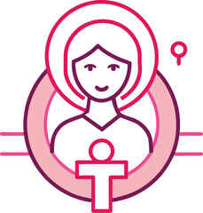 world womens line art icon