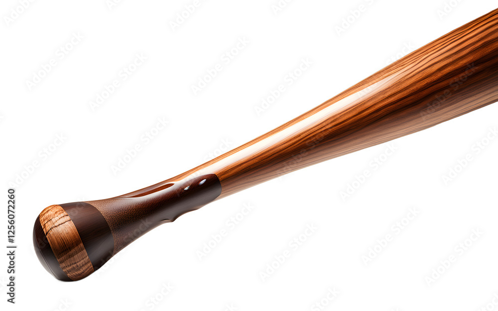 Poster a professional baseball bat made of polished wood, isolated on a empty plain background