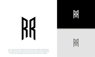 Initials RR logo design. Initial Letter Logo. Innovative high tech logo template.	
