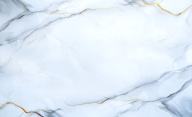 Fototapeta premium Elegant white marble texture with subtle gray veins and golden accents, perfect for backgrounds or design projects. This surface adds touch of luxury and sophistication