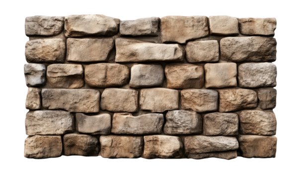 A stone wall piled up with stones