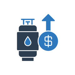 Fototapeta premium Gas Cylinder Price Growth Icon