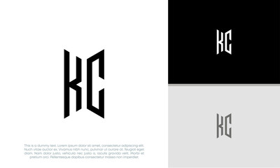Initials KC logo design. Initial Letter Logo. Innovative high tech logo template.	
