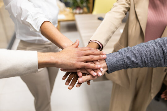 Teamwork and unity in a collaborative office environment