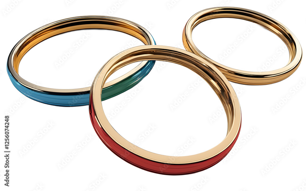 Poster a set of gymnastic rings made of sturdy wood, isolated on a empty plain background